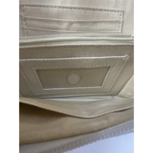 Liz Claiborne White Zipper Closure Handbag 2 Shoulder Strap Built In Wallet READ - Picture 9 of 16